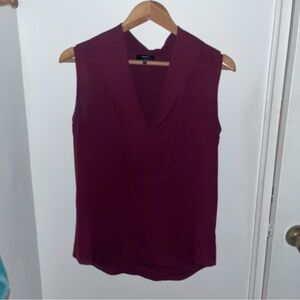 Theory Deep Red Sleeveless Blouse